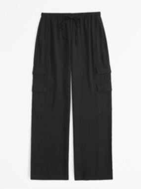Abercrombie & Fitch Black Wide-Leg Cargo Pants